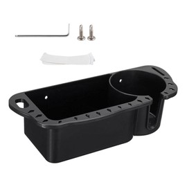 Esquirla Boat Caddy Organizer, Marine Storage Caddy Box with Drainage, Durable,Easy to Install,Cup Holder Fishing Parts for Boat Fishing Bass Boat, Black