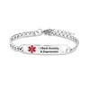 MiniJewelry Positivity Encouragement Bracelets I Beat Anxiety and Depression Adjustable