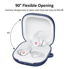 SKTDWEI Silicone Protective Case for Beats Fit Pro 2021, Anti-Lost Shockproof with Keychain, Easy Carrying Replacement Case (Blue)