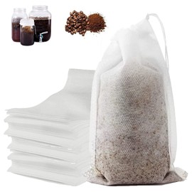 120PCS No Mess Cold Brew Bags, Cold Brew Coffee Filters 4”x 6” Disposable French Press Filter Bags Fine Mesh Brewing Bags with Drawstring for Iced Coffee Maker Hot Tea in Mason Jar or Pitcher