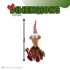 Marco Paul Christmas Remi Rat - Gingerbread Rat Ornament Christmas Decorations Christmas Decorations Indoor Christmas Table Decorations Xmas Stockings Small Plush Christmas decoration