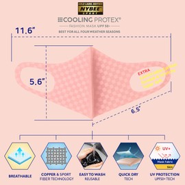 NYBEE Sport UV Protection Reusable and Washable Cooling Scarf Fashion Face Cover Mask for Women, Men, Unisex, Breathable (Baby Pink/Sqaure/1pack)