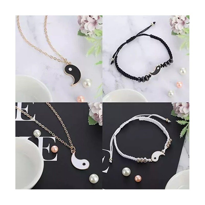 THE9SHOP Yin Yang Pareja O Amistad Pulsera Y Collar De