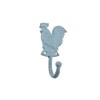 HANDCRAFTED NAUTICAL DÉCOR Rustic Light Blue Cast Iron Rooster Hook