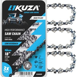 KUZA - 18 Inch Chainsaw Chain 0.325" Pitch, 050" Gauge, 72 Drive Links Easy to Install, Highly Durable, German Steel, Low Kickback fits HUSQVARNA, RYOBI, POULAN