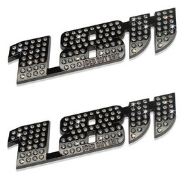 18 Inch Iced Out Emz Wheel Emblem Platinum Black Chrome (pack of 2)