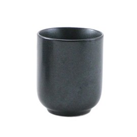 YokohamaUSA Japanese 3" H Porcelain Yunomi Sushi Tea Cup Metallic Black/Made in Japan