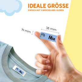 Sunnywall® For Clothing Name Stickers Iron-On Labels Sticker 3.8 x 1.4 cm 37 Pieces for Children School and Nursery (Mermaid 25)