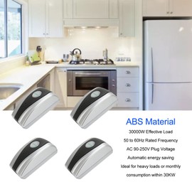 4PCS Electricity Power Energy Saver, 30000W Smart Home Electricity Energy Saving Device Power Saver Voltage Stabilizer for House Office Factory(US Plug)