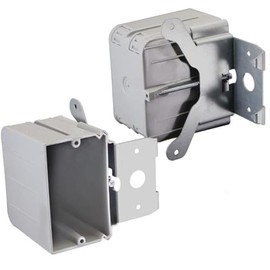 CANTEX 3012612 21 cu. in. & Old Work Rectangle PVC 1 Gang Outlet Box Gray