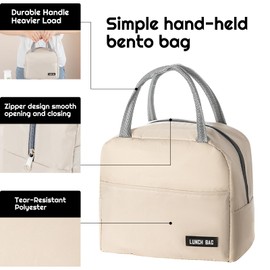 SUOXU Insulated Lunch Bag for Men Women Kids Cool Bag- Reusable Thermal Food Bag with Leak-Proof Liner, Cooler Tote for Work, School, Picnic & Travel (5L - Khaki)