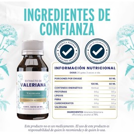 Extracto de Valeriana 60 ml Suplemento Natural para Relajación, Estrés y Sueño Reparador Fórmula Premium