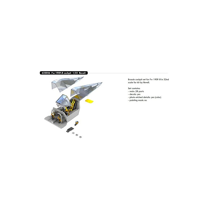 Eduard EDB632056 Brassin 1:32-Fw 190F-8 Cockpit (Revell) kit, Various