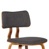 Armen Living Jaguar Dining Chair in Charcoal Fabric and Walnut