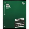 1 Subject College Ruled Spiral Notebook Solid Colors Perforated Edge
