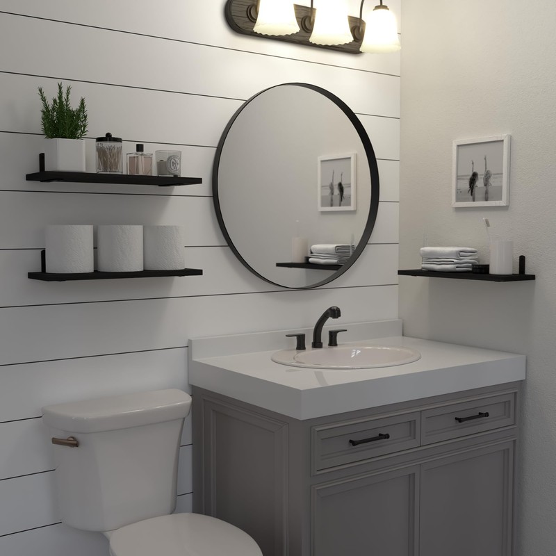 DOLLFIO Wall Mounted Shelves, 3 Sets Floating Wood Shelves for