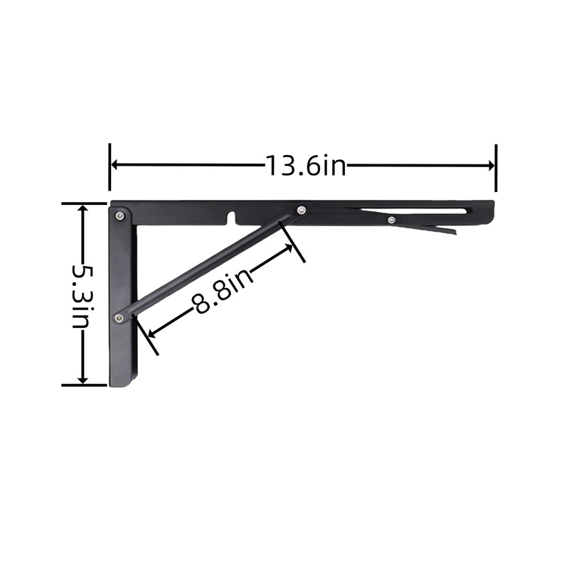 AMBOJIE Folding Shelf Brackets - 14 Inch 2 Pcs Heavy