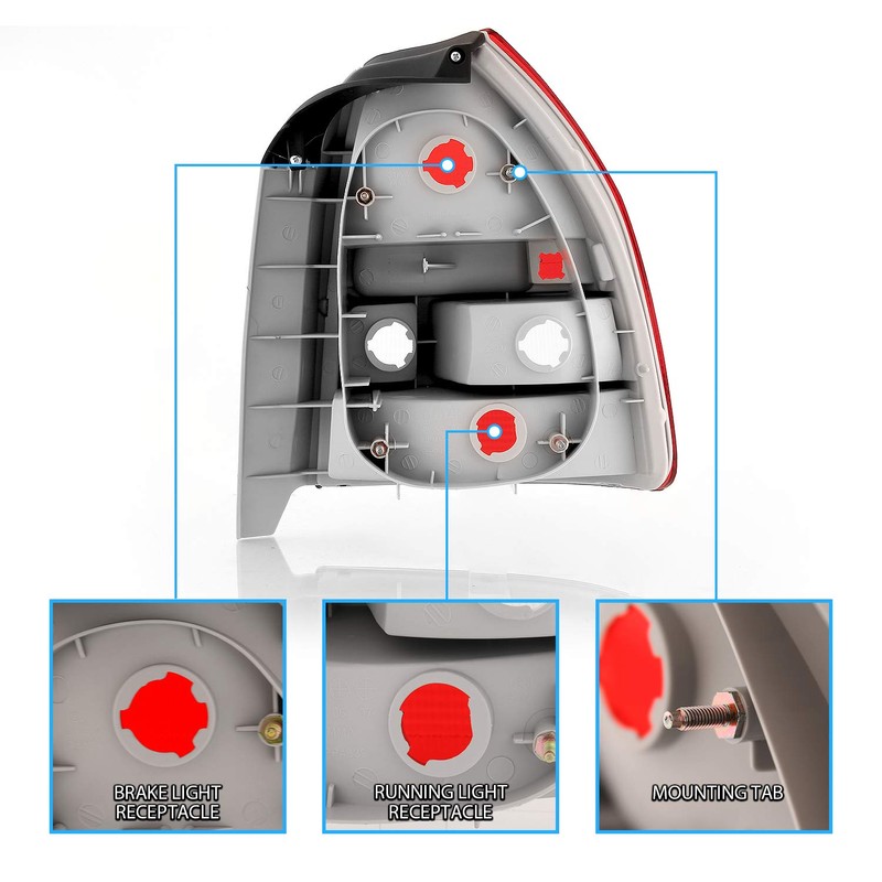 AmeriLite for 96-00 Honda Civic Hatchback 3 Door Taillights Red