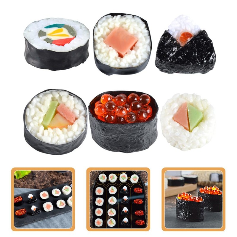 STOBOK 6 pezzi di sushi artificiali realistici finti panini di