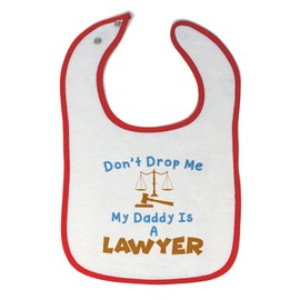 Toddler & Baby Bibs Burp Cloths Dad Don't Drop Me My Daddy is A Lawyer Dad Father's Day Cotton Baby Items for Baby Girl & Boy White Red Design Only