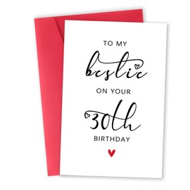 Zyulin Bestie 30th Birthday Card, 30th Birthday Card for Her Women Best Friend, 30th Birthday Gifts for Sister Female Friend, To My Bestie On Your 30th Birthday
