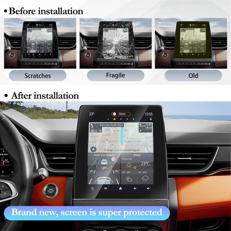 SKTU [Pack of 2] Screen Protectors Compatible with Renαult Captur