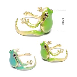 Frogs Ring for Women,2PCS Cute Rings,Frogs Ring,Mood Rings for Women,Mushroom Ring,Adjustable Open Rings,Best Friend Rings,Funny Blue Green Frog Ring,Adjustable Creative Tree Frog Ring,Animal Ring Gift