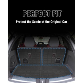 YEBOOCA Cargo Liners Backrest Mat for Acura MDX with Hook&Loop Rear Trunk Mat All Weather Anti-Slip Split Dog Liner (Cargo Liner +Backrest Mats) (for 2014-2021)