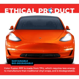 ColorFusion PPF by VViViD, Gloss Flame Orange Dry Apply PPF Vinyl Car Wrap Roll 1ft x 5ft