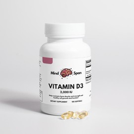 Vitamin D3 - 2000 IU Softgel Dietary Supplement MindSpan