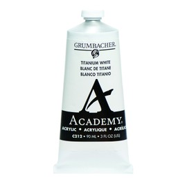 Grumbacher C212 Academy Acrylic Paint, 90ml/3 oz Metal Tube, Titanium White