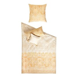 Bassetti Bettwaesche Maco Satin Michelle, 100% Cotton, beige-gold, Kissen 40x40 cm
