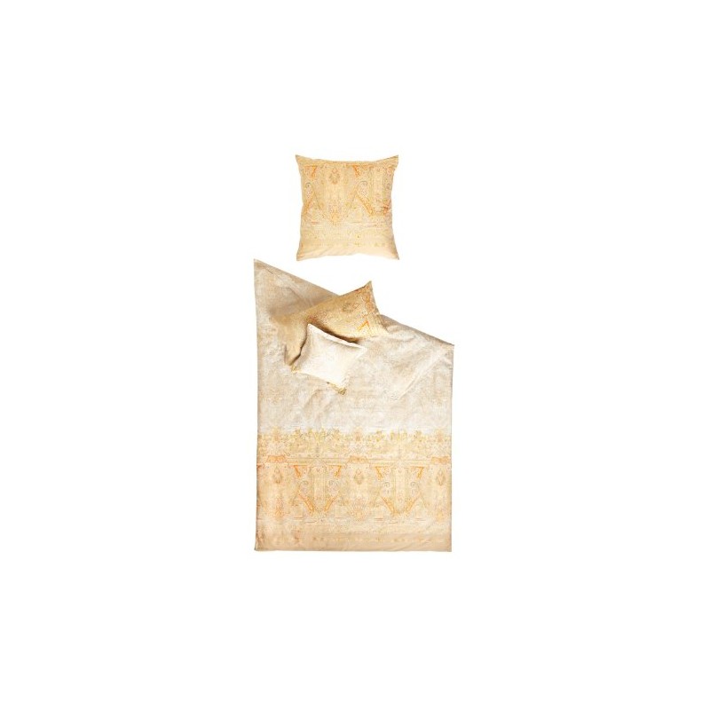 Bassetti Bettwaesche Maco Satin Michelle, 100% Cotton, beige-gold, Kissen 40x40