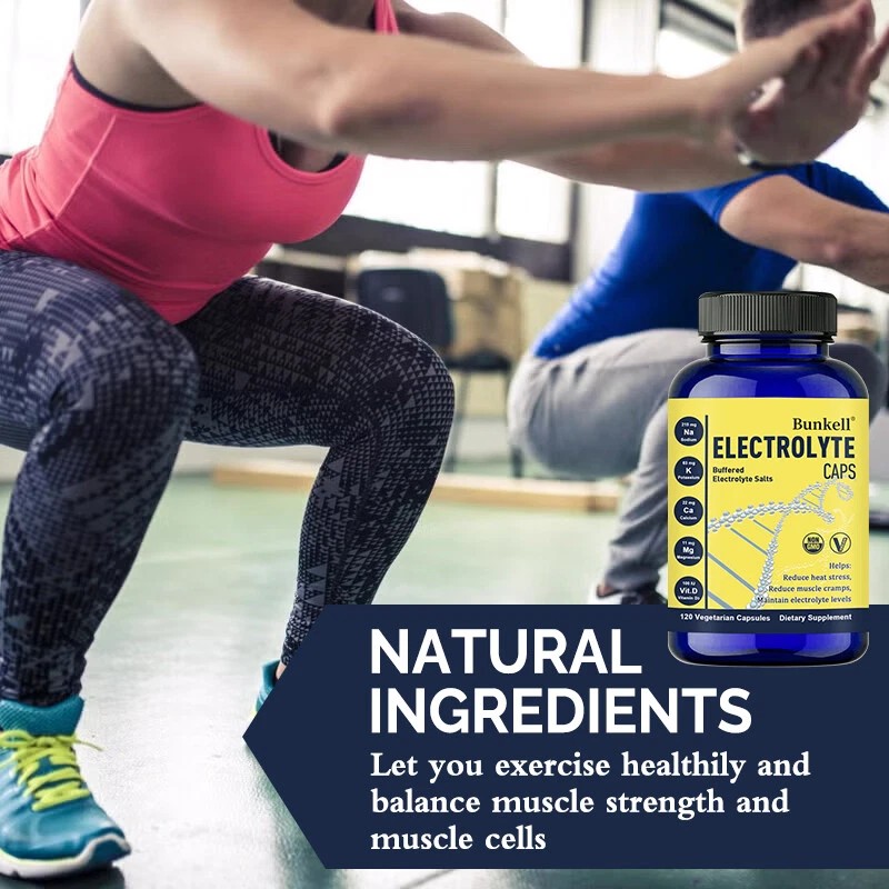 Bunkell Electrolyte Supplement Hydration Capsules w/Potassium Replenish 120 Capsules