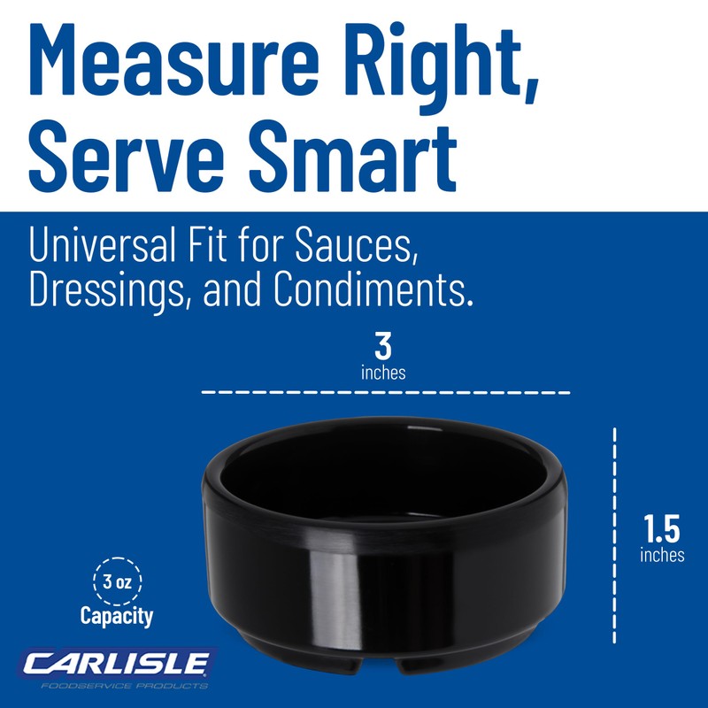 Carlisle FoodService Products 41203 Melamine Straight Sided Ramekin, 3-oz. Capacity,