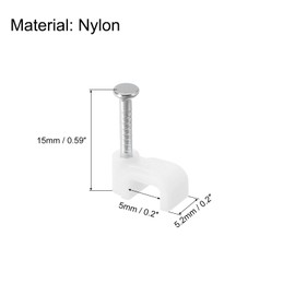 uxcell Cable Clips, 100Pcs 5mm Nail in Cable Clips Circle Cable Clamps Cable Tacks Cord Clips Wire Holder for Cords Management