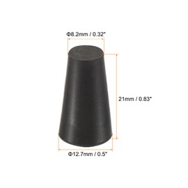 sourcing map Rubber Tapered Plug 8.2mm to 12.7mm Solid Test Tubes Bungs Stopper Black for Lab Home 10 Pieces