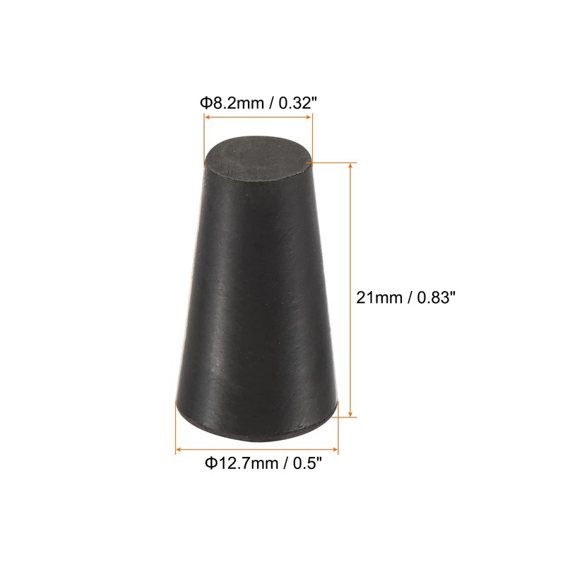 sourcing map Rubber Tapered Plug 8.2mm to 12.7mm Solid Test