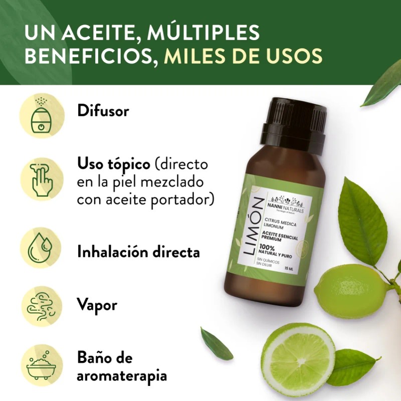 Aceite Esencial De Limón Puro 15ml Para Difusor Y Aroma