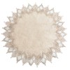 URROMA Round Doilies Linen 60x60cm Beige Tablecloth Lace Trim Coffee
