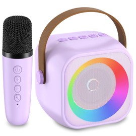 Toys Karaoke Microphone Machine for Kids Age 4-12 Kids Karaoke Machine with 1 Wireless Microphones for Kids, 3 4 5 6 7 8 Year Old Girls Birthday Ideas, Party Gifts for Boys Girls