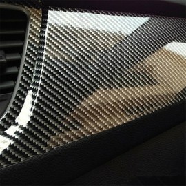 AUIMSOCO 1ftx5ft Premium 7D Gloss Black Carbon Fiber Vinyl Wrap Bubble Free Air Release