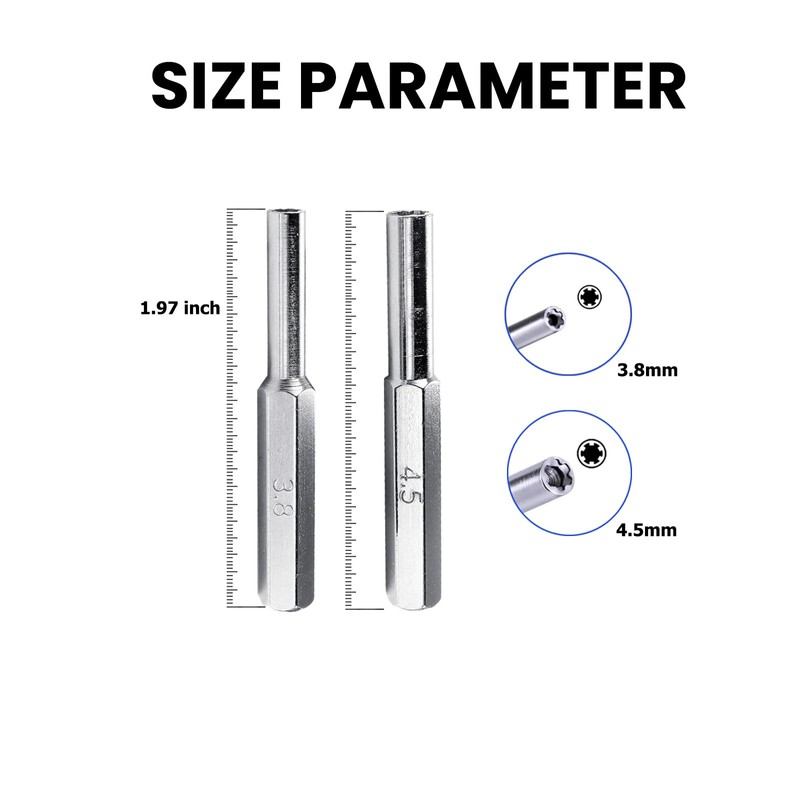 WEPUSEN 3.8mm 4.5mm Gamebit Security Bit Screwdriver for SNES N64