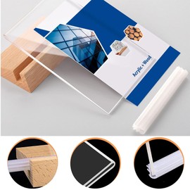 Lakymisy Sign Holder, A4 Menu Stand, Double-Sided POP Stand, Card Stand, Acrylic Stand, Promotional Supplies, Stores, Sales, Advertising, Merchandise, Card Stand, Tabletop, Guide Plate, Menu Display