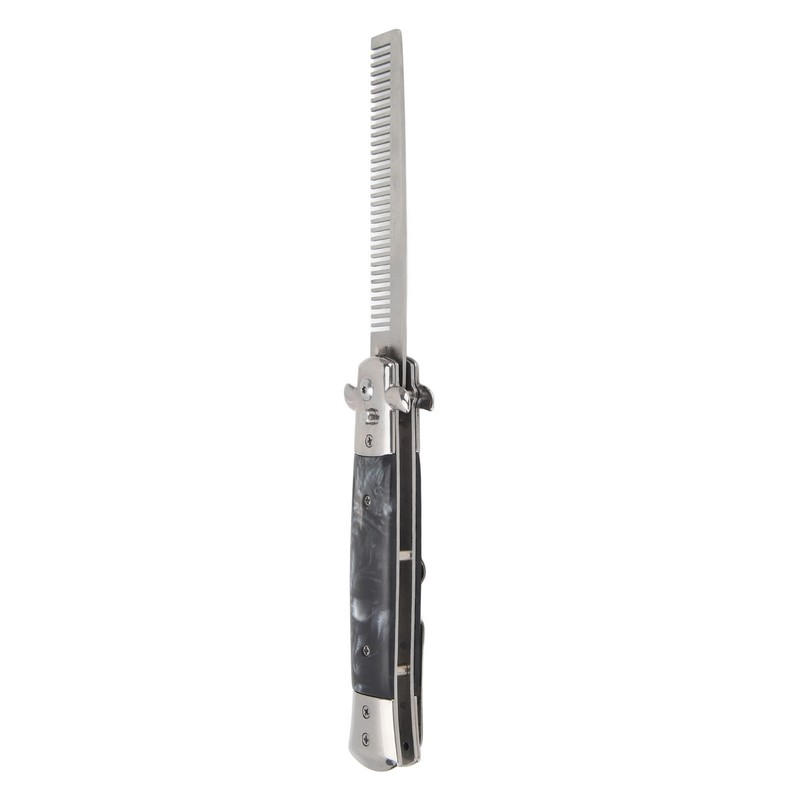 Switchblade Comb Men Automatic Push Button Foldable Pocket Oil Hair