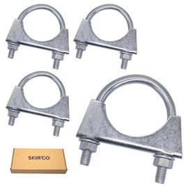 SKIR'CO (Pack of 4) Pipe Clamps for 48mm Diameter Pipe U Bolt Clamps Galvanised Pipe Brackets