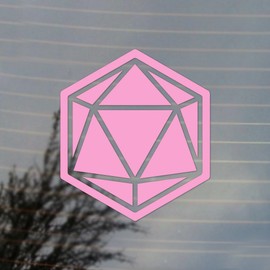 Cosplay & Fan Gear 20 Sided Dice Gaming Vinyl Decal (Bubblegum Pink)