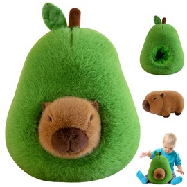 LYPPUL Simulation Capybara Plush Toy, 35 cm Cute Capybara Cuddly Toy, Avocado Capybara Plushie, Super Soft Stuffed Toy, Plush Stuffed Toy Doll, Birthday Gift for Children