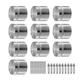 VEVOR Round Glass Railing Bracket, 10 PCS for 5/16"-5/8" (8-16mm) Tempered Glass, 316 Stainless Steel Mounting Clamp for Balcony, Garden, Pool, Stair, Silver