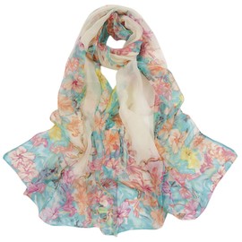 FAIRYGATE Womens Scarves Chiffon Scarf Hijab Pink Pattern Wedding Prom Evening Bridesmaids Dress Silky Shawl Wrap Women Fashion Ladies Scarfs 51031